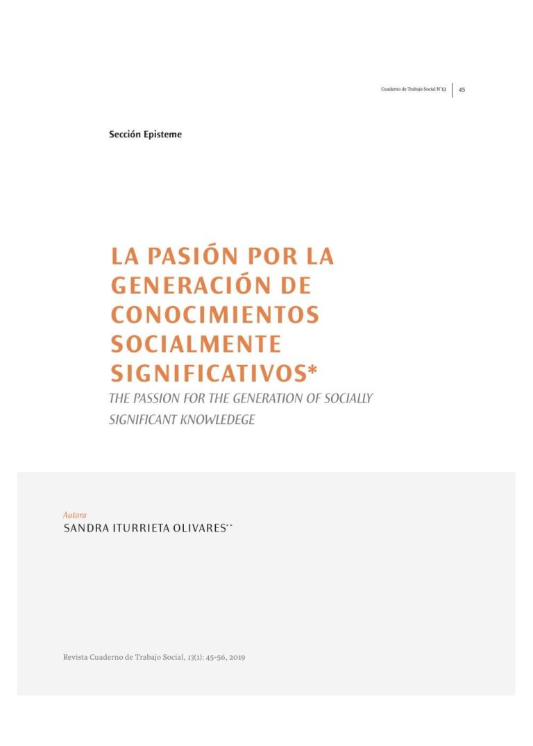 Miniatura de La pasión por la generación de conocimientos socialmente significativos